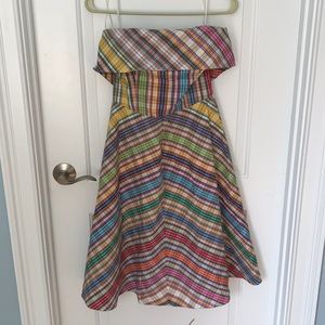 Ralph Lauren plaid strapless dress